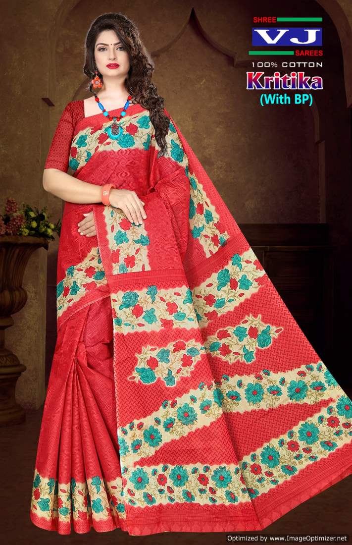 Kritika Vol 1 By By Shree VJ Daily Wear Cotton Printed Sarees Wholesale Market In Surat